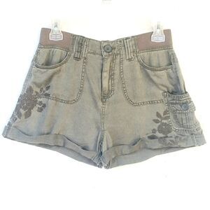 Shorts Boho XS Imbrodery Green Pants New